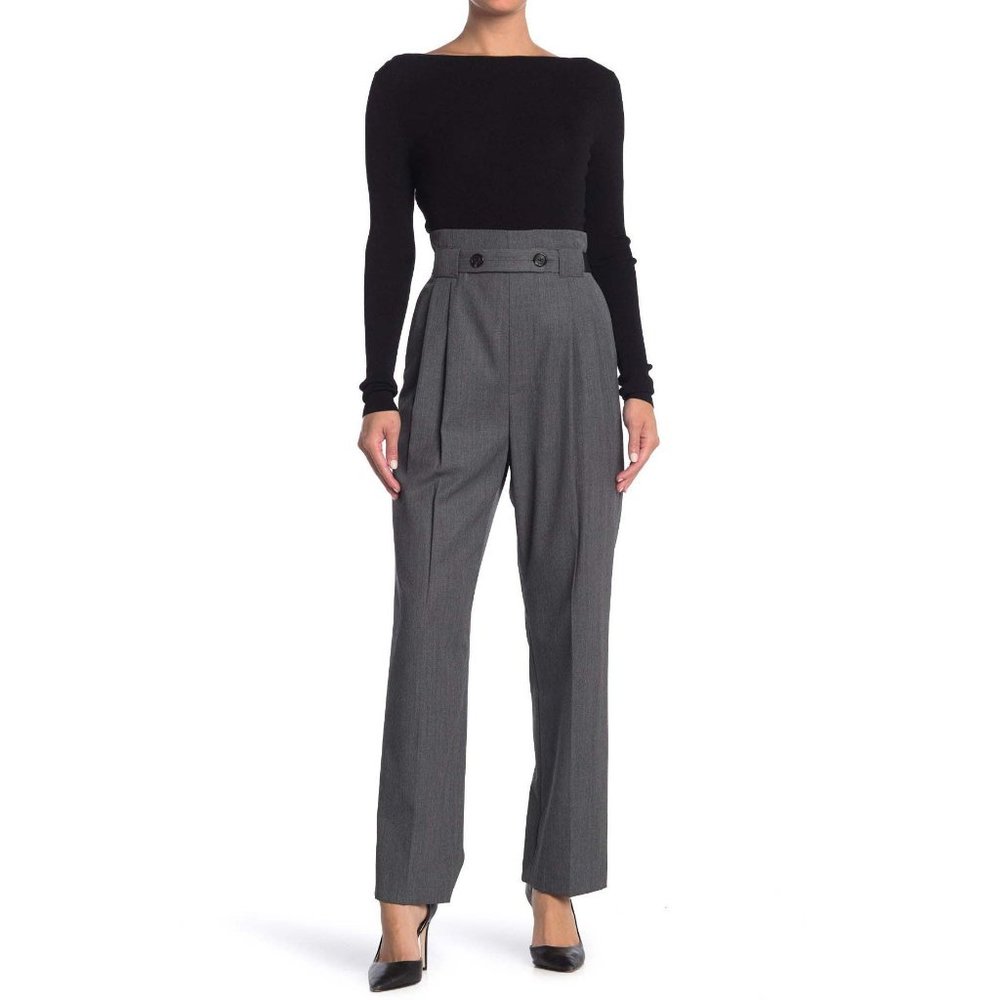 Helmut Lang 0 Paperbag Waist Wool Gabardine Pants
